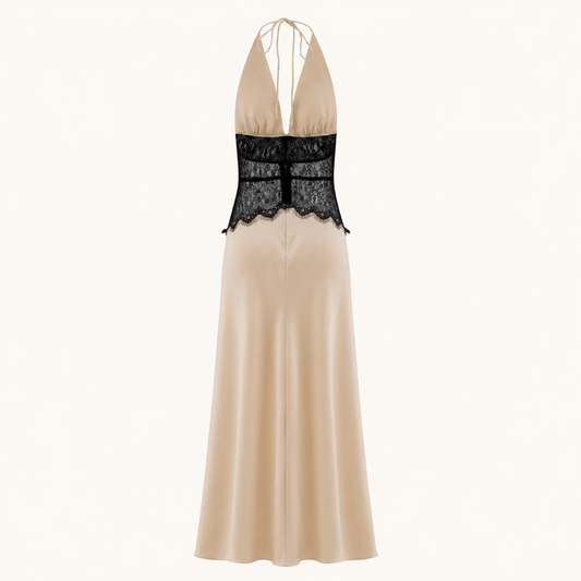 Pantera Lace And Satin Maxi Dress