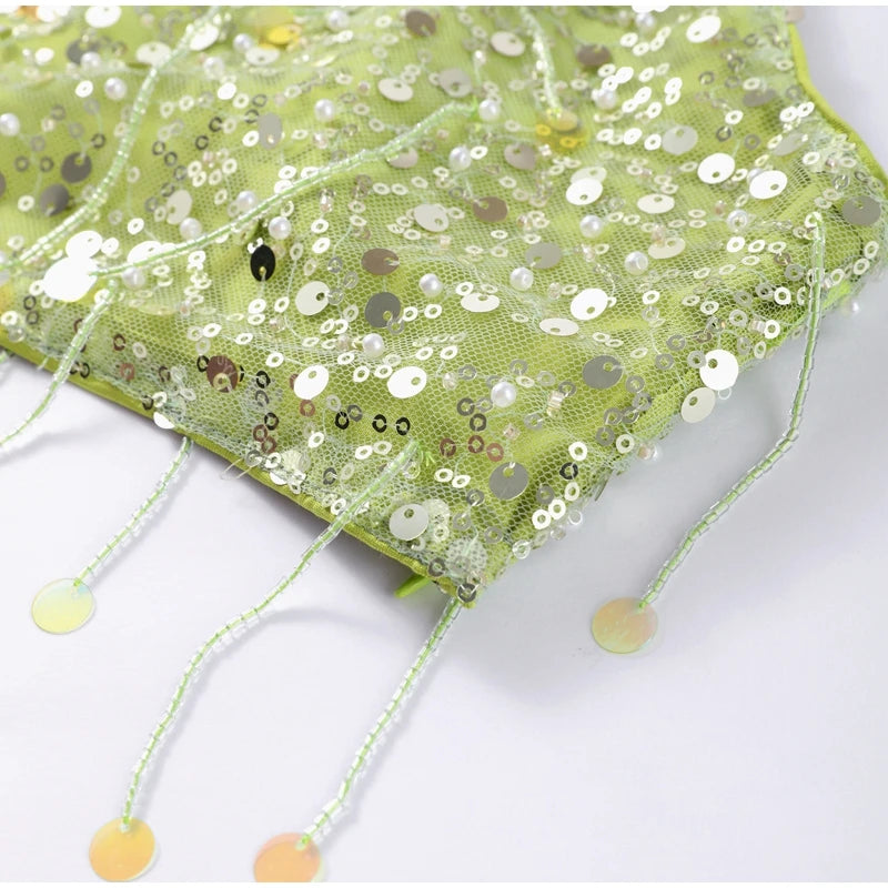 Emerald Hand Beaded Bralette