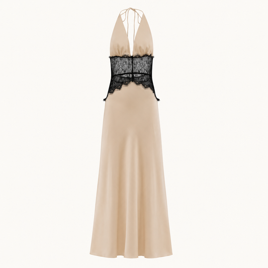 Pantera Lace And Satin Maxi Dress