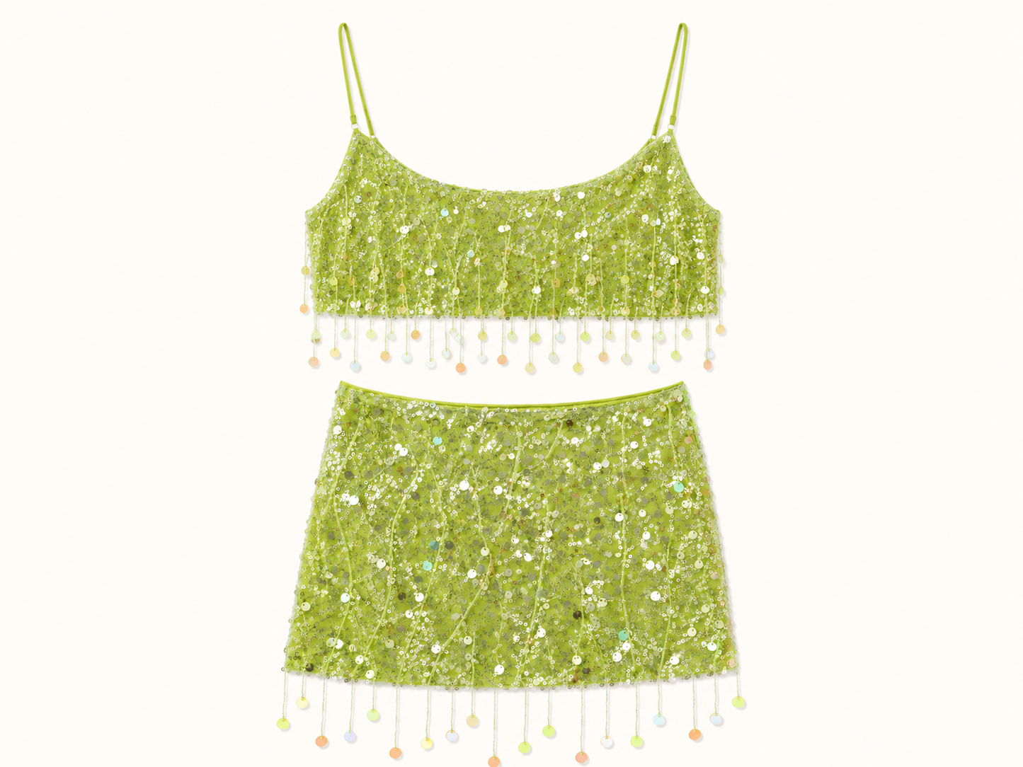 Emerald Hand Beaded Bralette